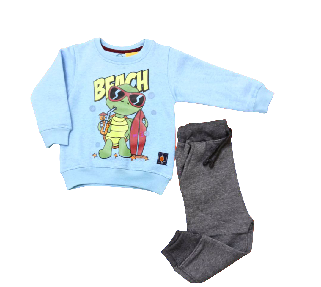 Blue Fleece Beach Turtle Sweatshirt - ORNG