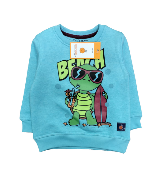 Blue Fleece Beach Turtle Sweatshirt - ORNG